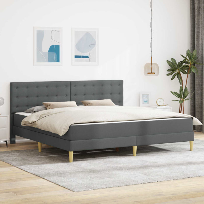 Cadru de pat cu saltea Gri închis 180 x 200 cm țesătură - WALTI WALTI