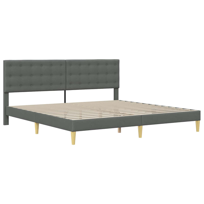 Cadru de pat cu saltea Gri închis 180 x 200 cm țesătură - WALTI WALTI