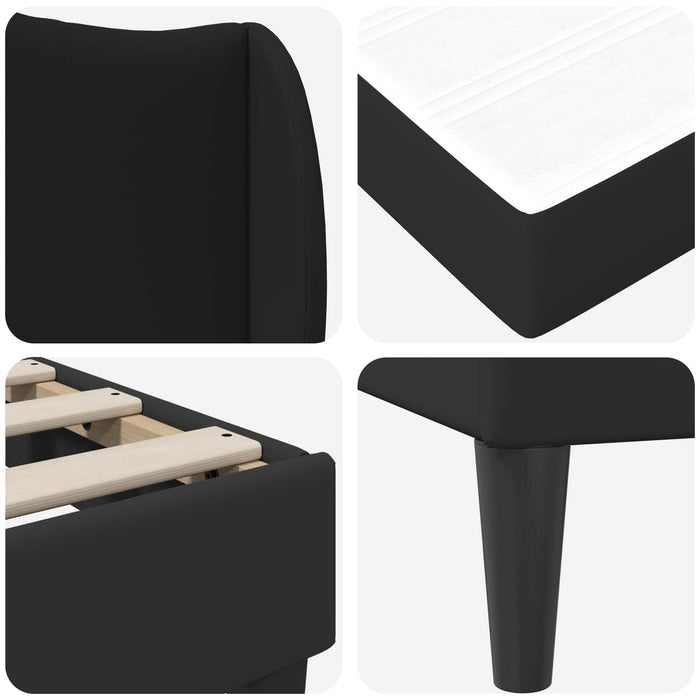 Cadru de pat cu headboard Negru 90 x 190 cm Piele artificială WALTI