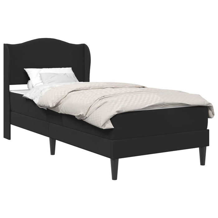 Cadru de pat cu headboard Negru 90 x 190 cm Piele artificială WALTI