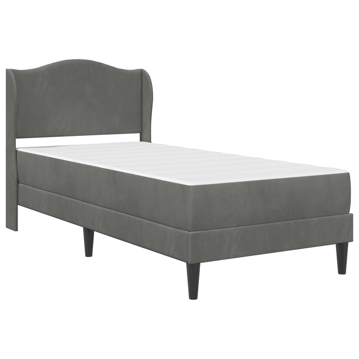 Cadru de pat cu headboard Gri închis 90 x 190 cm Catifea WALTI