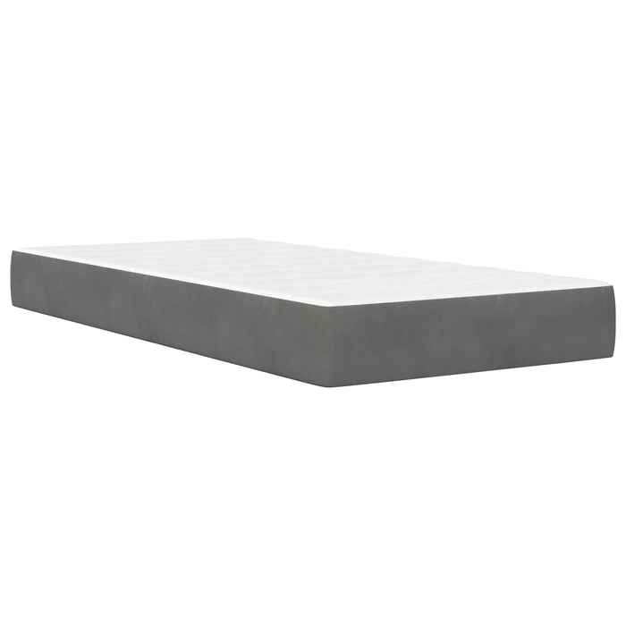 Cadru de pat cu headboard Gri închis 90 x 190 cm Catifea WALTI