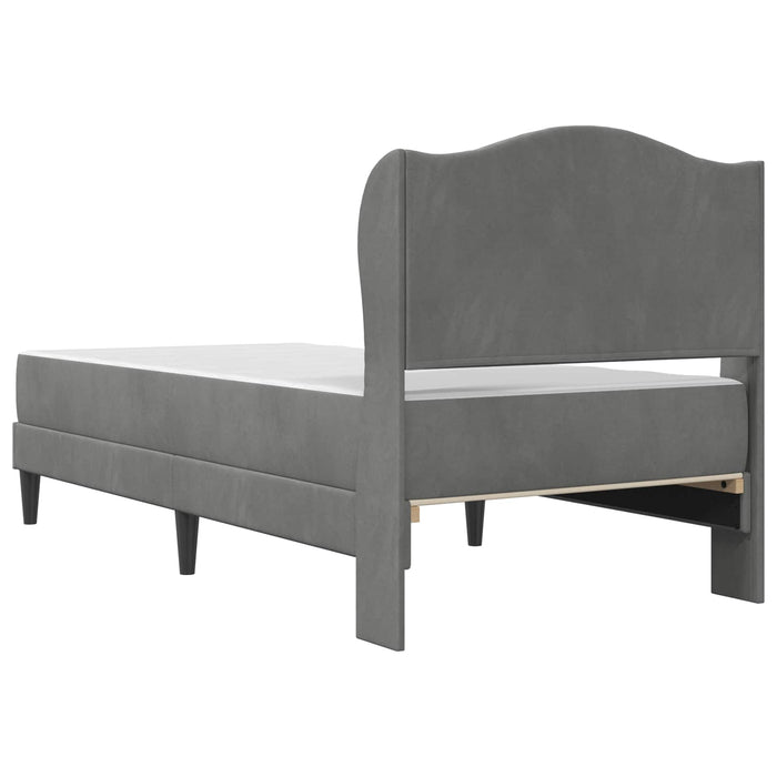 Cadru de pat cu headboard Gri închis 90 x 190 cm Catifea WALTI