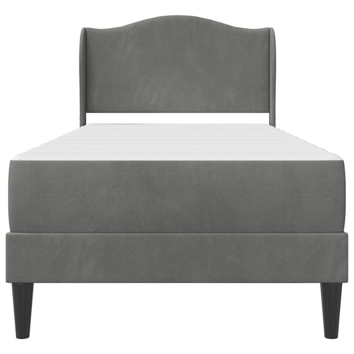 Cadru de pat cu headboard Gri închis 90 x 190 cm Catifea WALTI