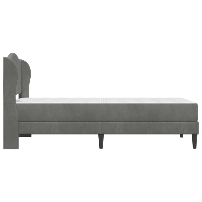 Cadru de pat cu headboard Gri închis 90 x 190 cm Catifea WALTI