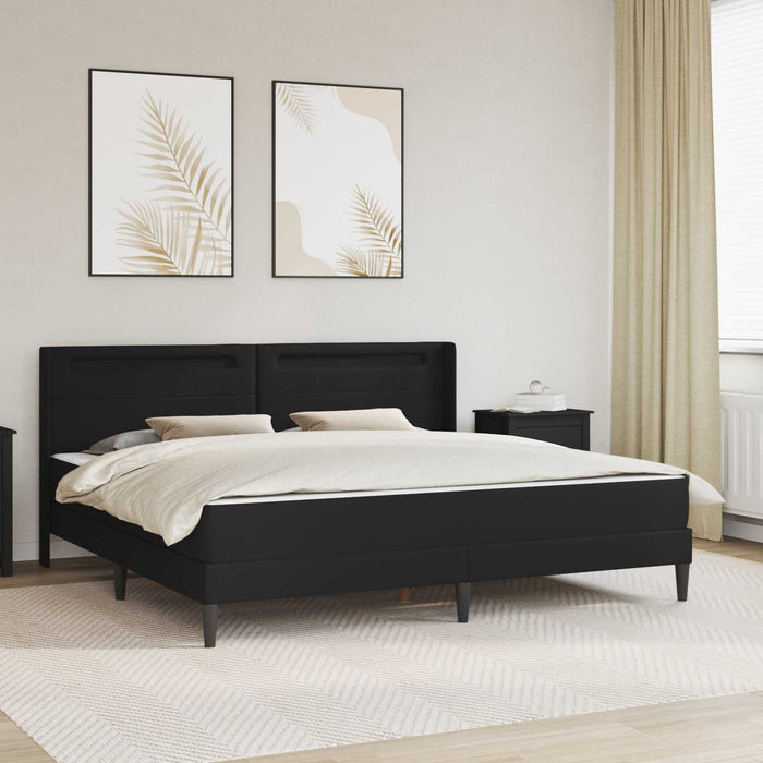 Cadru de pat cu saltea Negru 180 x 200 cm Piele artificială - WALTI WALTI