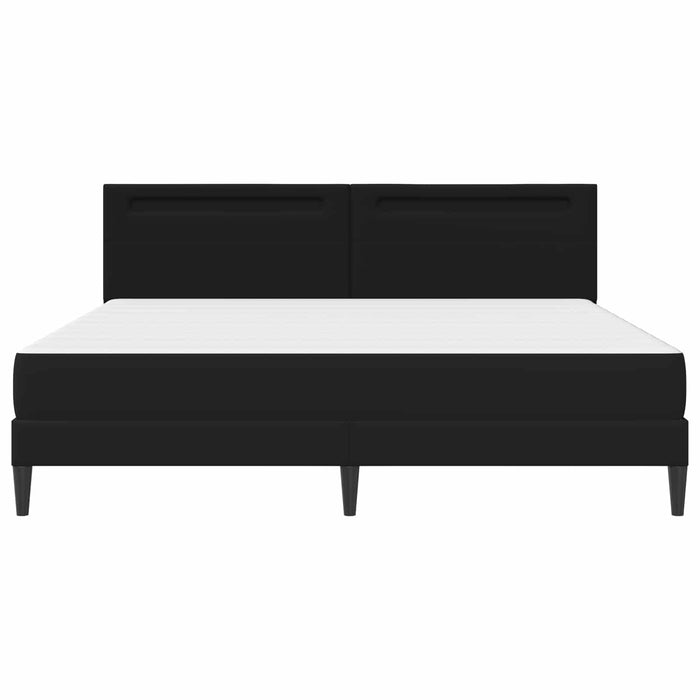 Cadru de pat cu benzi LED Negru 180 x 200 cm Piele artificială WALTI