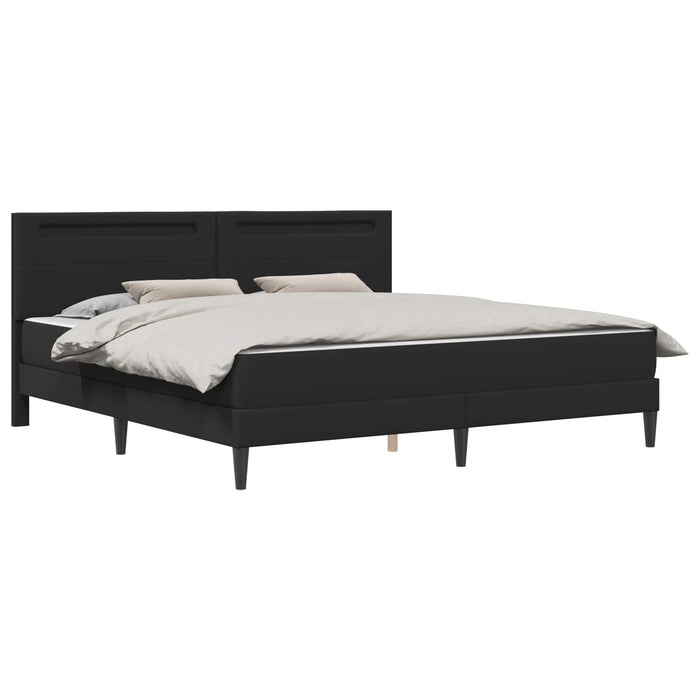 Cadru de pat cu benzi LED Negru 180 x 200 cm Piele artificială WALTI