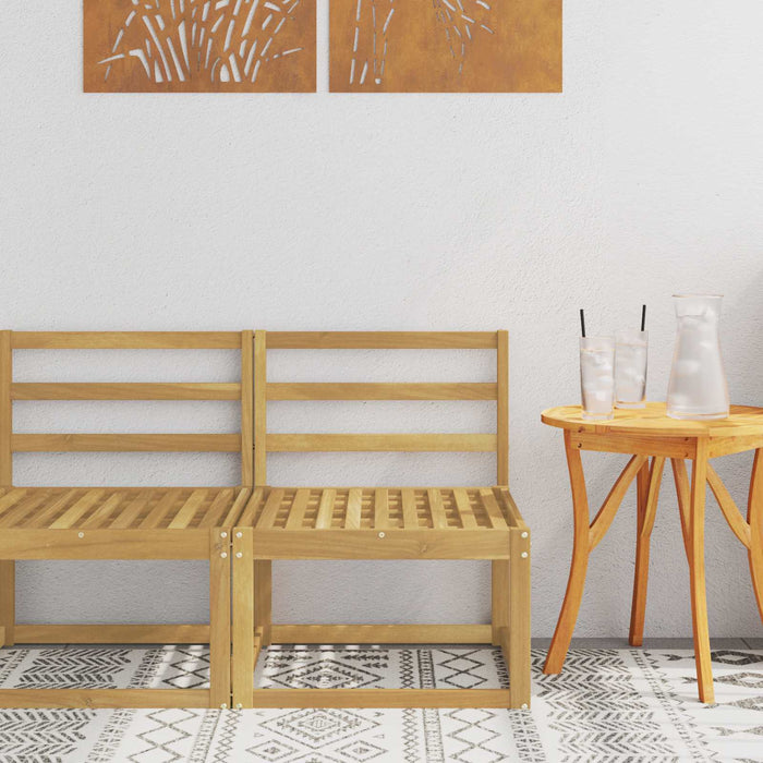 Canapea Medie pentru Exterior Lemn Solid de Acacia Alb - WALTI WALTI