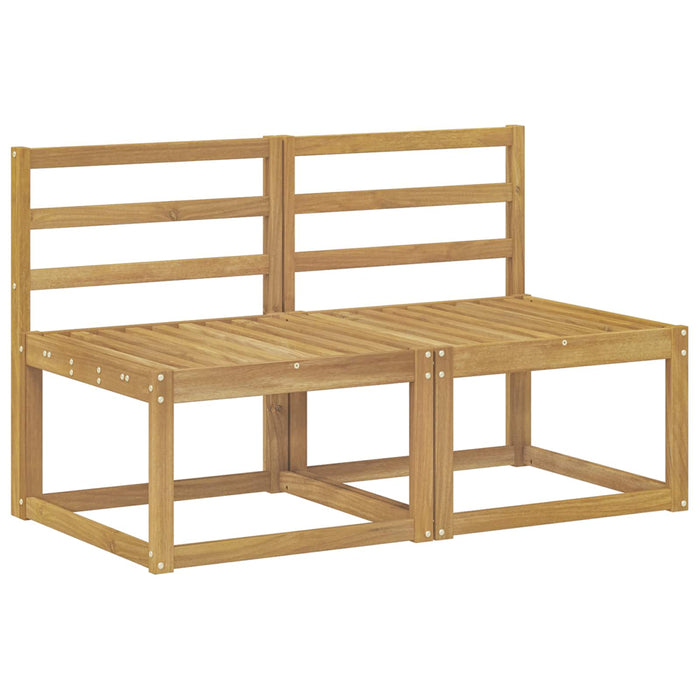 2 Bucată Canapea Medie pentru Exterior Lemn Solid de Acacia Alb WALTI