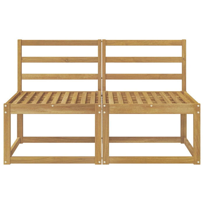 2 Bucată Canapea Medie pentru Exterior Lemn Solid de Acacia Alb WALTI