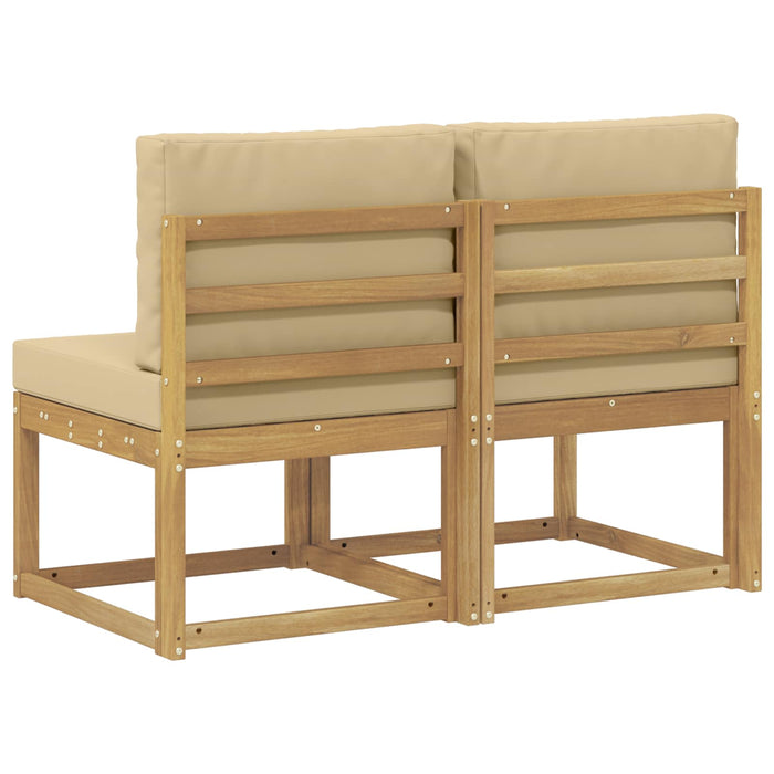 2 Bucată Canapea Medie pentru Exterior Lemn Solid de Acacia Alb - WALTI WALTI