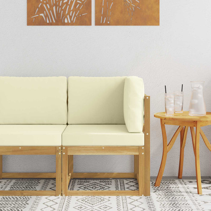Sofa Colțar pentru Exterior Lemn Solid de Acacia Alb - WALTI WALTI
