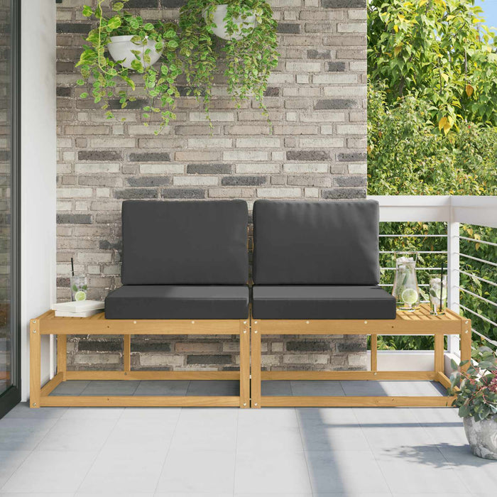 Canapea de exterior cu pernă 2 Bucată Alb Lemn Solid de Acacia - WALTI WALTI