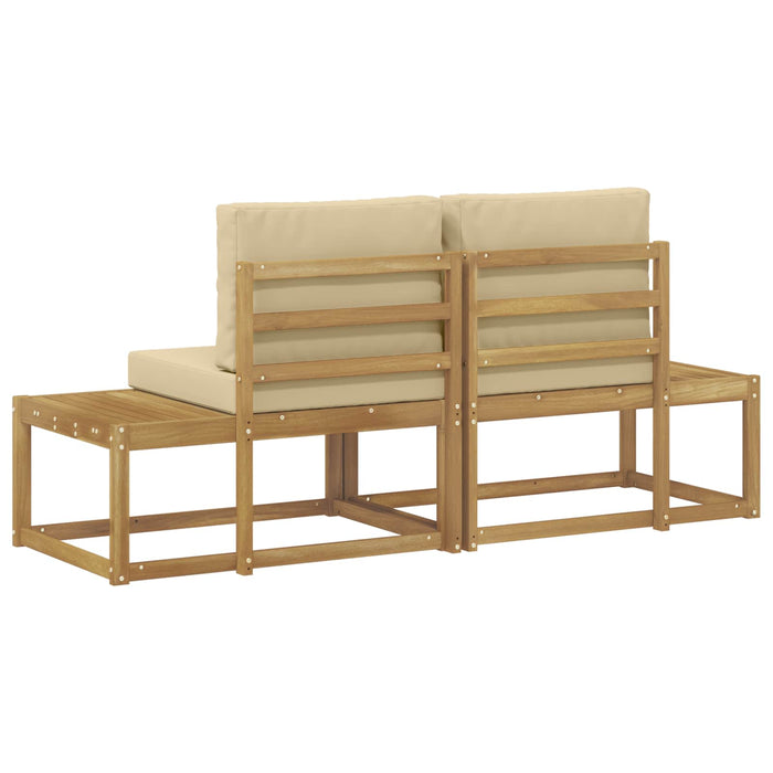 Canapea de exterior cu pernă 2 Bucată Alb Lemn Solid de Acacia - WALTI WALTI
