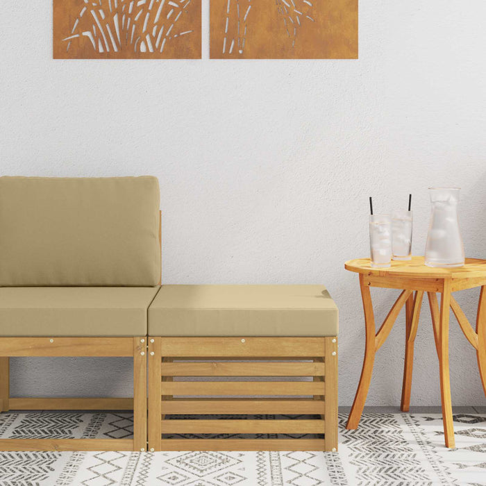 Taburet pentru exterior Lemn Solid de Acacia Alb - WALTI WALTI