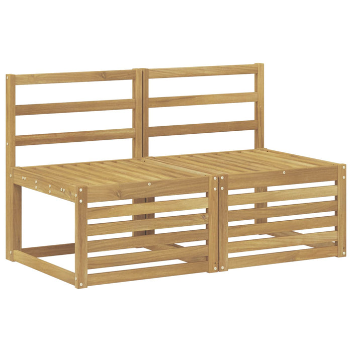 2 Bucată Canapea Medie pentru Exterior Lemn Solid de Acacia Alb - WALTI WALTI