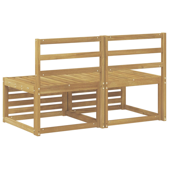 2 Bucată Canapea Medie pentru Exterior Lemn Solid de Acacia Alb - WALTI WALTI