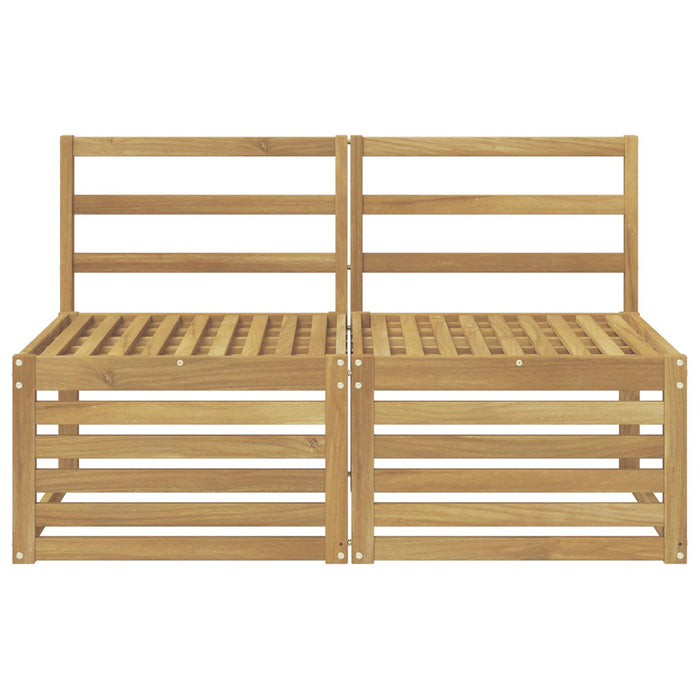 2 Bucată Canapea Medie pentru Exterior Lemn Solid de Acacia Alb - WALTI WALTI