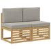2 Bucată Canapea Medie pentru Exterior Lemn Solid de Acacia Alb - WALTI WALTI