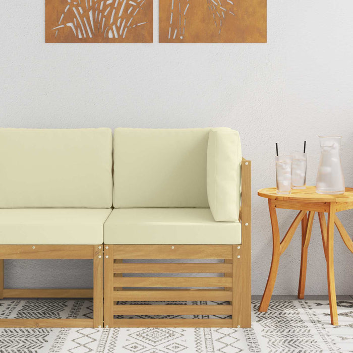 Sofa Colțar pentru Exterior Lemn Solid de Acacia Alb - WALTI WALTI