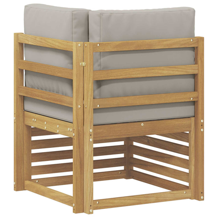 Sofa Colțar pentru Exterior Lemn Solid de Acacia Alb - WALTI WALTI