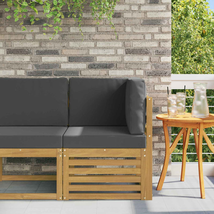 Sofa Colțar pentru Exterior Lemn Solid de Acacia Alb - WALTI WALTI