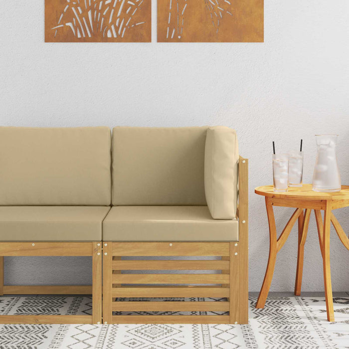 Sofa Colțar pentru Exterior Lemn Solid de Acacia Alb - WALTI WALTI