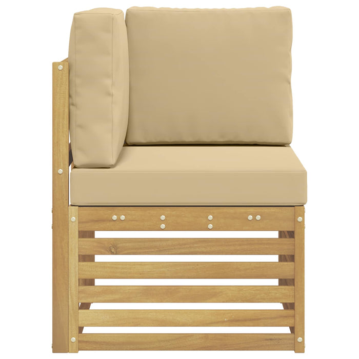 Sofa Colțar pentru Exterior Lemn Solid de Acacia Alb - WALTI WALTI