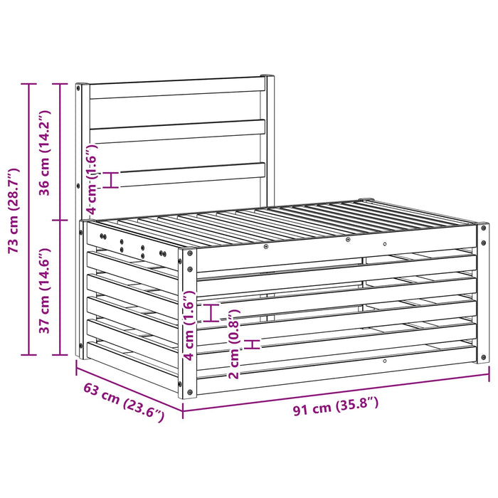 Set de canapele de exterior Alb 91 x 63 x 73 cm WALTI