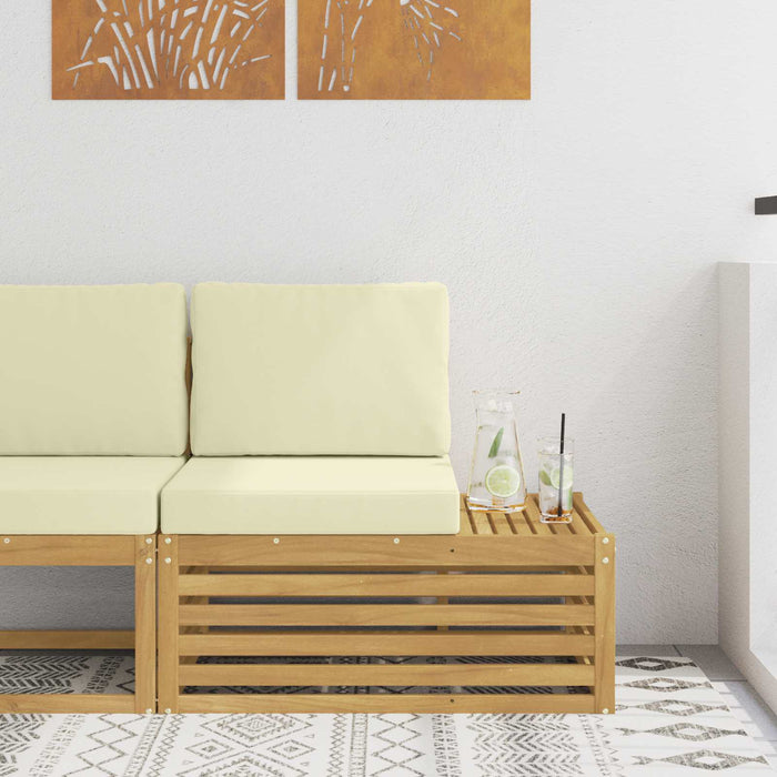 Unități de sofa sectional de exterior cu pernă Alb și crem - WALTI WALTI