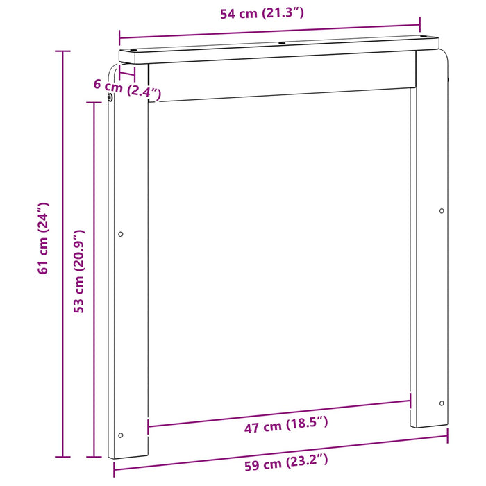 Modul cotiere 2 pcs Alb 59 x 6 x 61 cm Lemn Solid de Acacia WALTI