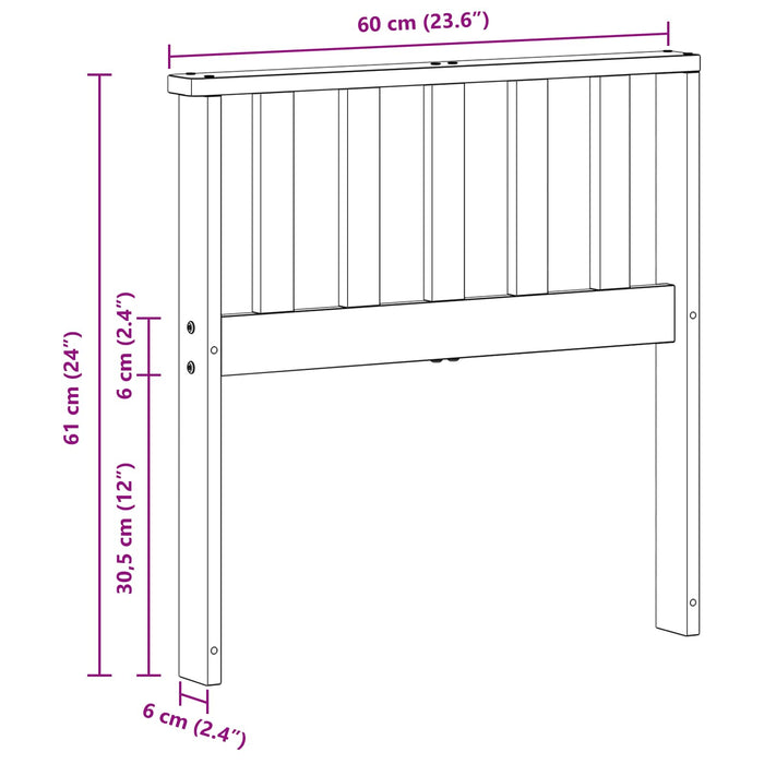 Modul cotiere 2 pcs Alb 60 x 6 x 61 cm Lemn Solid de Acacia WALTI