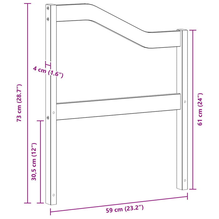 Modul de brate 2 pcs Alb 59 x 4 x 73 cm Lemn Solid de Acacia WALTI
