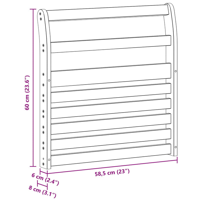 Modul cotiere 2 pcs Alb 58,5 x 8 x 60 cm Lemn Solid de Acacia WALTI