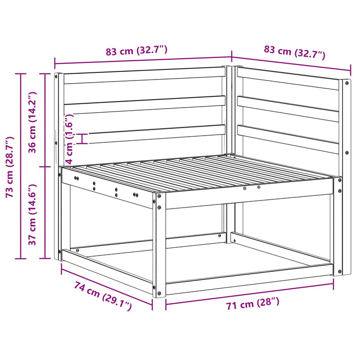 Canapea de colț pentru exterior Alb 83 x 83 x 73 cm - WALTI WALTI