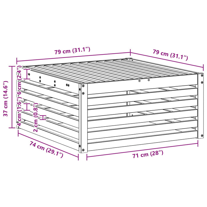 Taburet pentru exterior Lemn Solid de Acacia Alb - WALTI WALTI