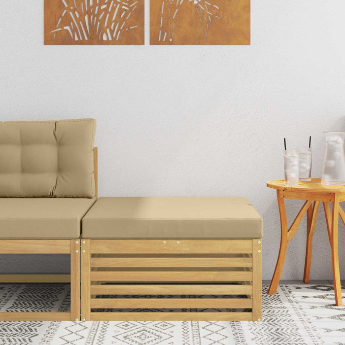 Taburet pentru exterior Lemn Solid de Acacia Alb - WALTI WALTI