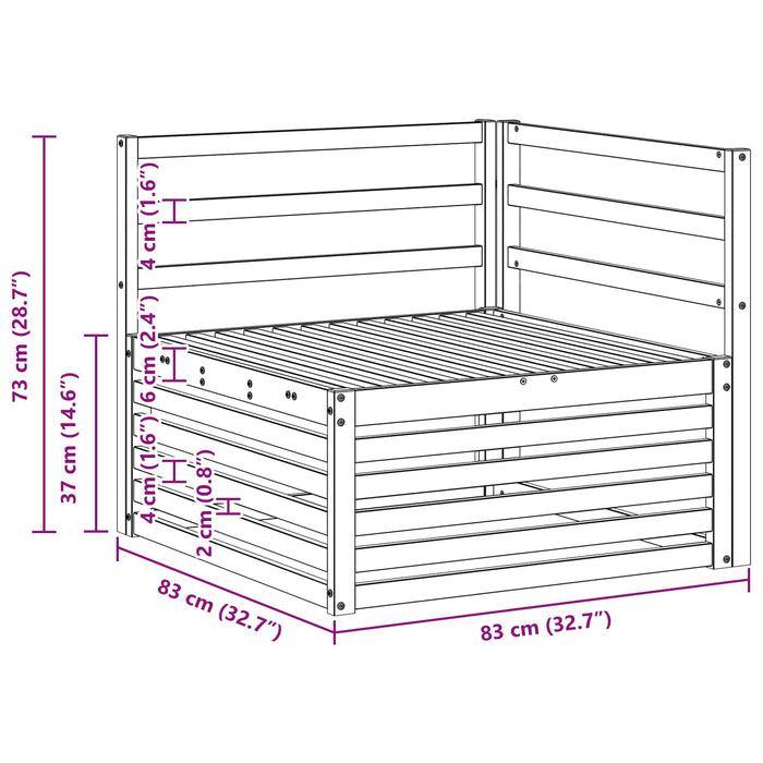 Sofa Colțar pentru Exterior Lemn Solid de Acacia Alb - WALTI WALTI