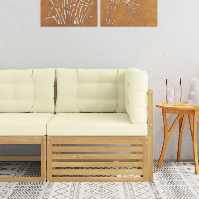 Sofa Colțar pentru Exterior Lemn Solid de Acacia Alb - WALTI WALTI
