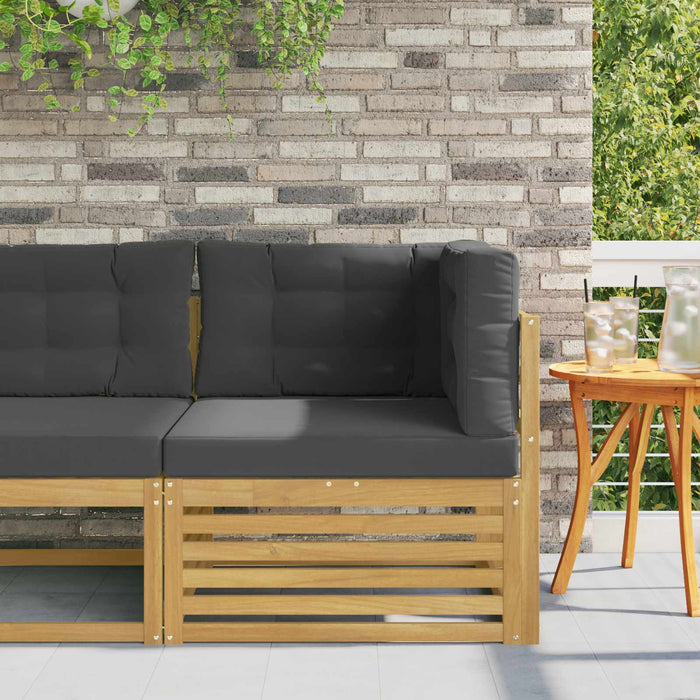 Sofa Colțar pentru Exterior Lemn Solid de Acacia Alb - WALTI WALTI