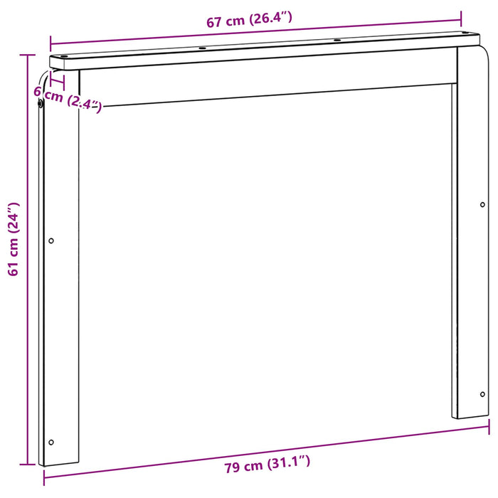 Modul cotiere 2 pcs Alb 79 x 6 x 61 cm Lemn Solid de Acacia WALTI