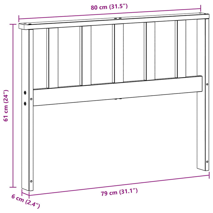 Modul de brate 2 pcs Alb 80 x 6 x 61 cm Lemn Solid de Acacia WALTI