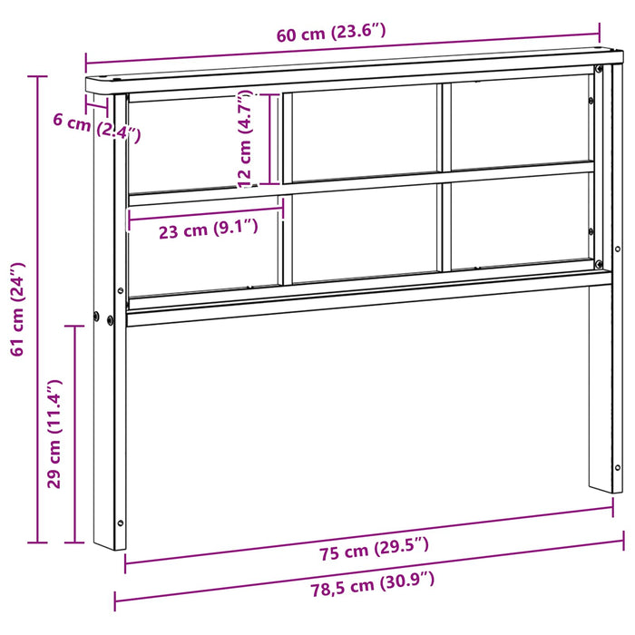 Modul cotiere 2 pcs Alb 80 x 6 x 61 cm Lemn Solid de Acacia WALTI