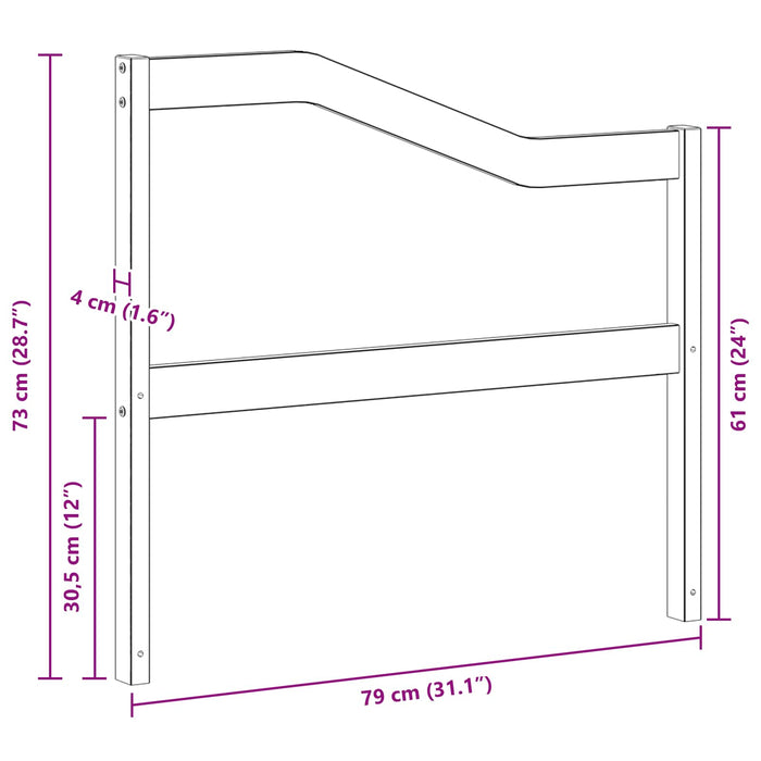 Modul cotiere 2 pcs Alb 79 x 4 x 73 cm Lemn Solid de Acacia WALTI