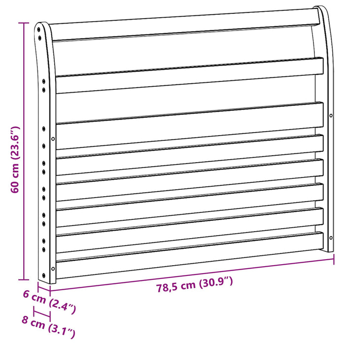 Modul cotiere 2 pcs Alb 78,5 x 8,5 x 60 cm Lemn Solid de Acacia WALTI