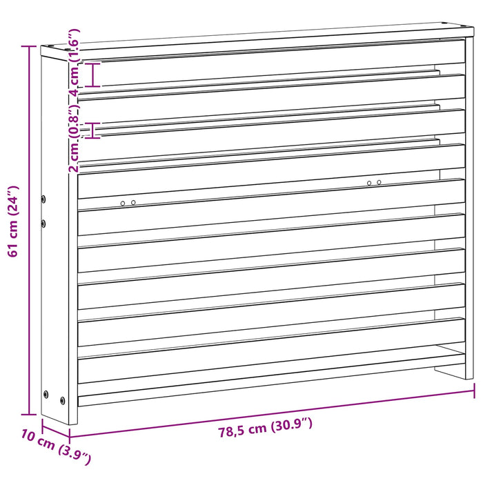 Modul cotiere 2 pcs Alb 78,5 x 10 x 61 cm Lemn Solid de Acacia WALTI