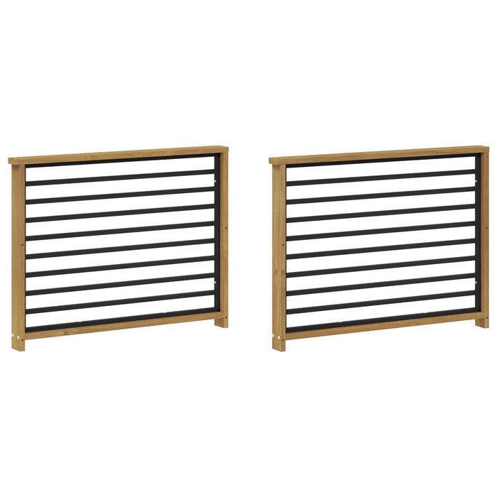 Modul cotiere 2 pcs Alb 80 x 6 x 61 cm Lemn Solid de Acacia WALTI