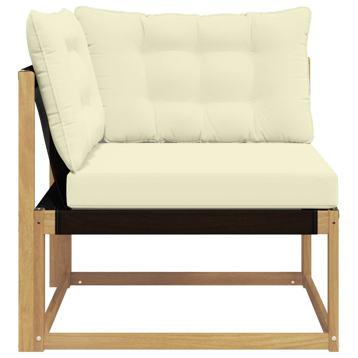 Sofa Colțar pentru Exterior Lemn solid de Acacia și Textilene - WALTI WALTI