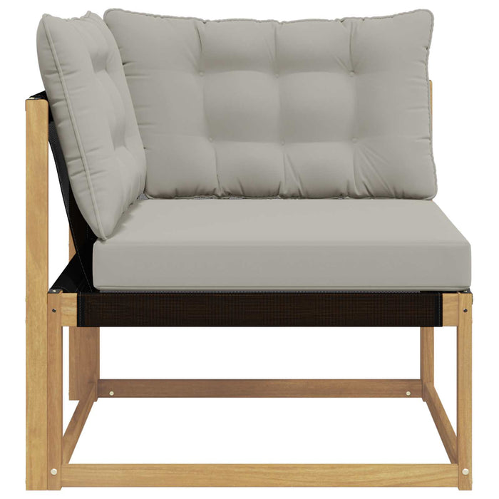 Sofa Colțar pentru Exterior Lemn solid de Acacia și Textilene - WALTI WALTI